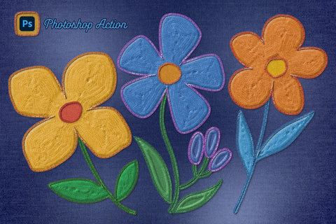 Embroidery Sticker Photoshop Action