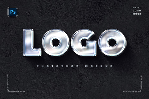 Polished Chrome Logo Mockup