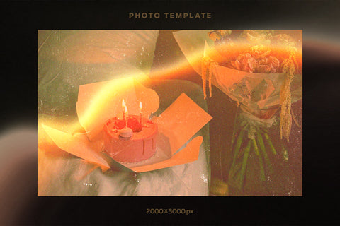 Retro Light Leaks Photoshop Template