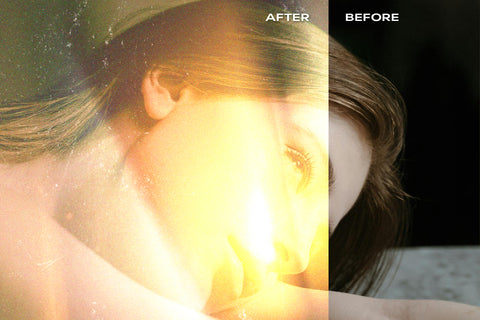 Retro Light Leaks Photoshop Template