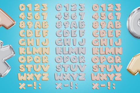 Foil Balloon PNG Letters