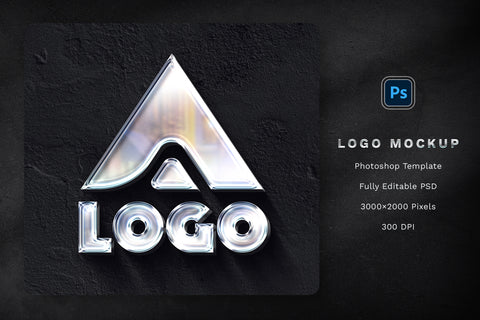 Polished Chrome Logo Mockup