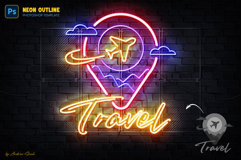 Neon Outline Photoshop Effect