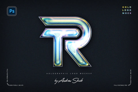 Holographic Logo Mockup