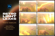 Retro Light Leaks Photoshop Template