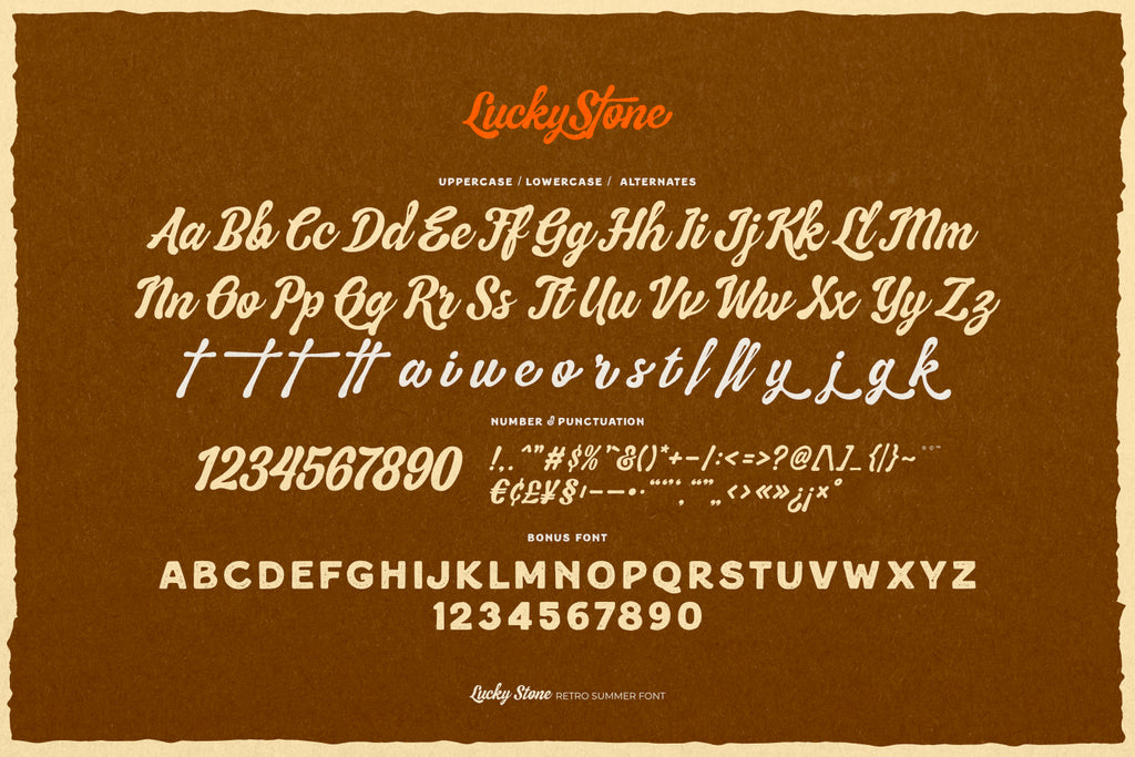 Lucky Stone - Vintage Summer Font - Pixel Surplus