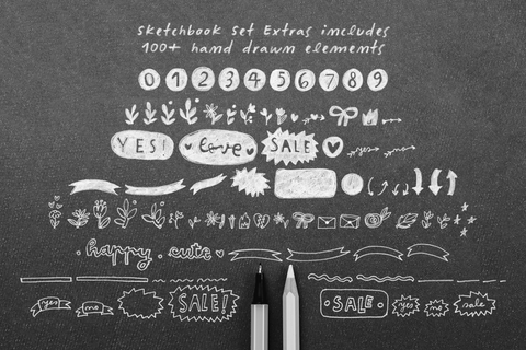 Sketchbook Set Font Collection