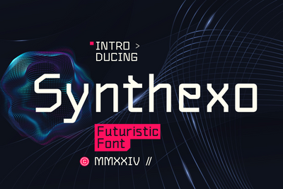 Synthexo - Futuristic Tech Typeface - Pixel Surplus