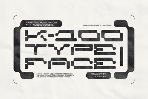 K-100 Font a Pixelated Modular Font - Pixel Surplus