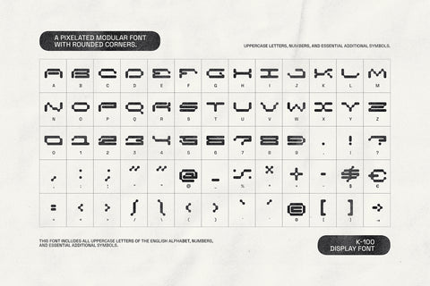 K-100 Font a Pixelated Modular Font