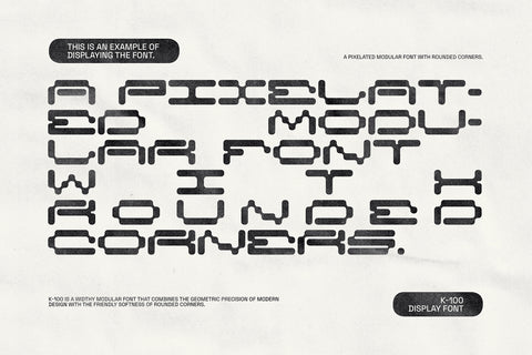 K-100 Font a Pixelated Modular Font - Pixel Surplus