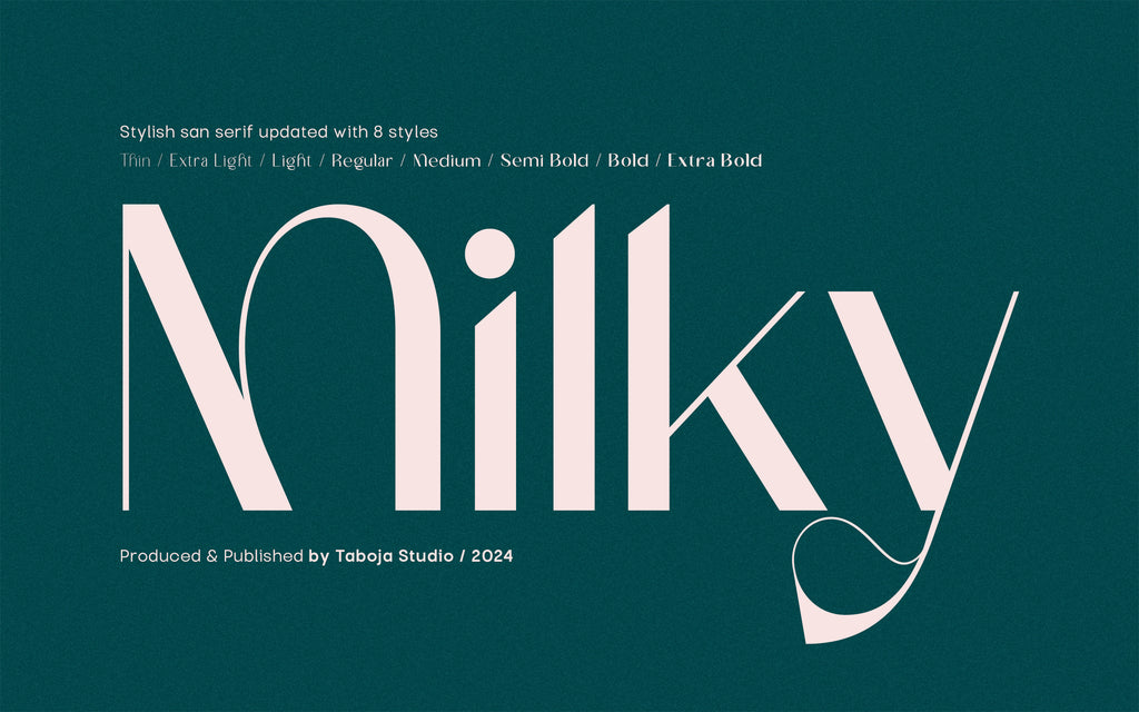 TBJ Milky – 8 Styles Boldly Sans - Pixel Surplus