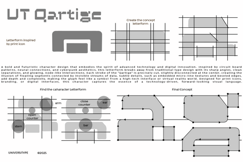 UT Qartige -A Techno-futuristic Typeface