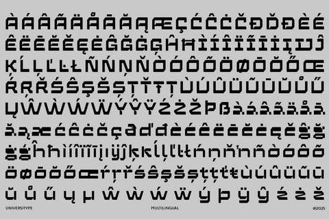 UT Qartige -A Techno-futuristic Typeface