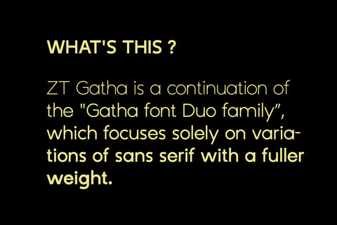 ZT Gatha - Sans Serif Typeface