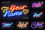 Neon Names Photoshop Templates