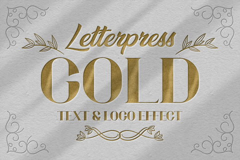 Gold Letterpress Text & Logo Effect
