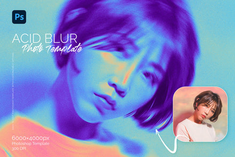 Acid Blur Photo Template - Pixel Surplus