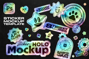 Holographic Sticker Mockup