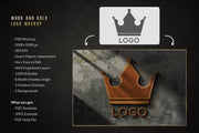 Wood & Gold Logo Mockup