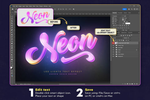 Led Lights Text Effects