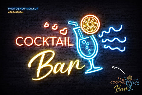 Custom Neon Sign Photoshop Mockup