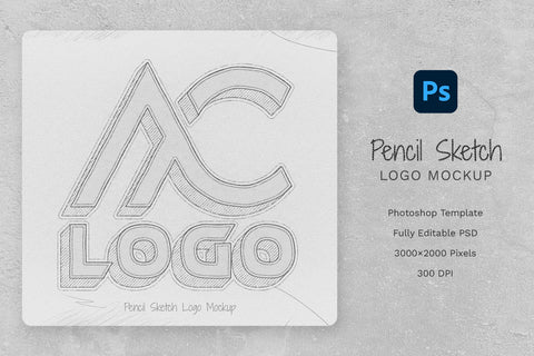 Pencil Sketch Logo Mockup