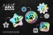 Holographic Sticker Mockup