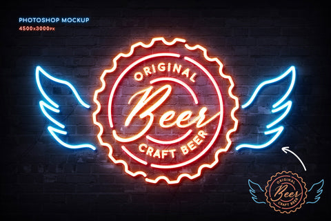 Custom Neon Sign Photoshop Mockup