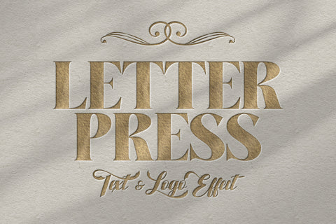 Gold Letterpress Text & Logo Effect