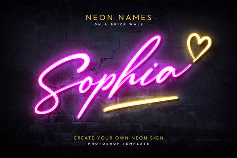Neon Names Photoshop Templates