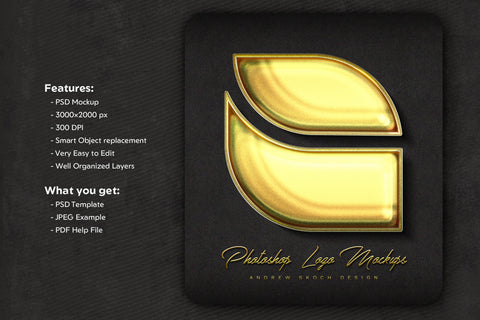 Gold Logo Photoshop Mockup