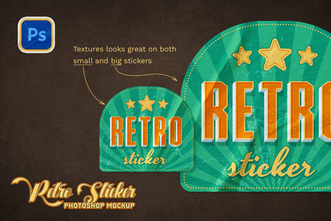 Retro Sticker Mockup