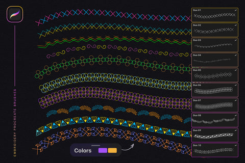 Embroidery Stitches Procreate Brushes 2