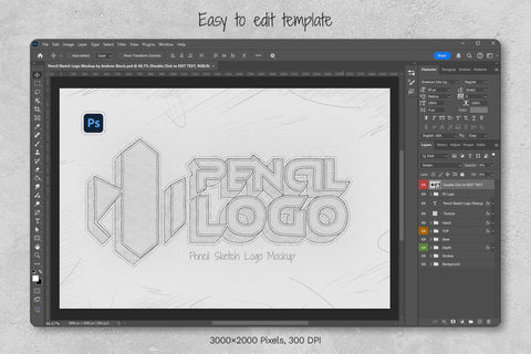 Pencil Sketch Logo Mockup