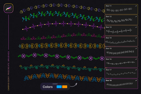 Embroidery Stitches Procreate Brushes 2