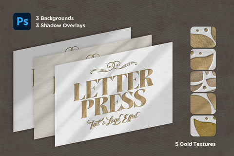 Gold Letterpress Text & Logo Effect