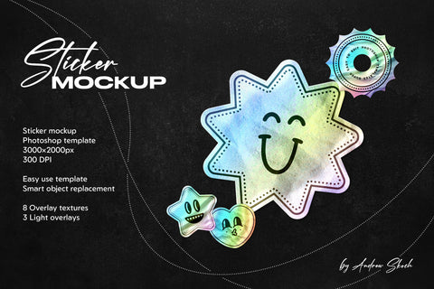 Holographic Sticker Mockup