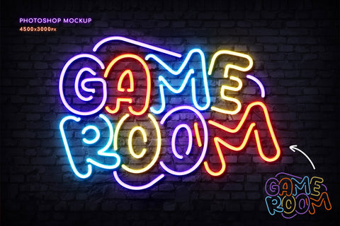 Custom Neon Sign Photoshop Mockup