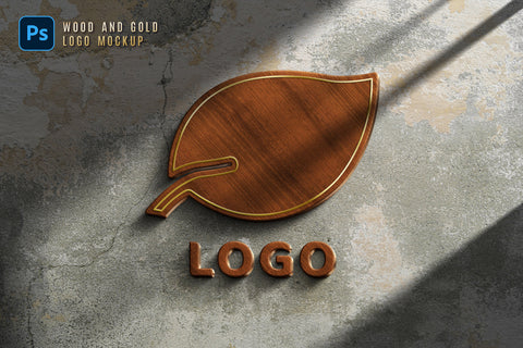 Wood & Gold Logo Mockup