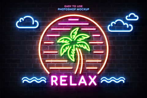 Custom Neon Sign Photoshop Mockup