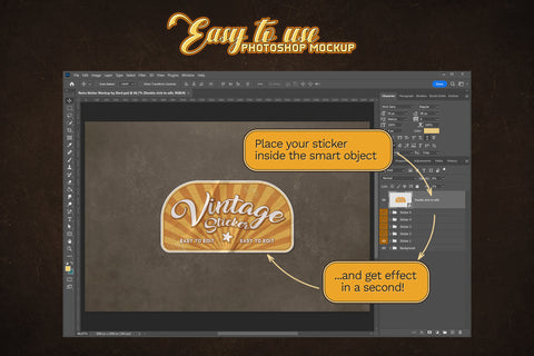 Retro Sticker Mockup