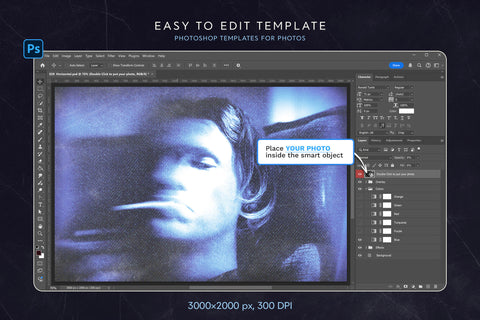 Blurry Portrait Photoshop Template