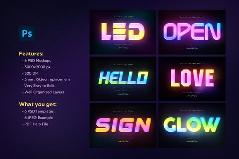 Led Lights Text Effects