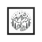 Mountain Camp Framed Poster - Pixel Surplus