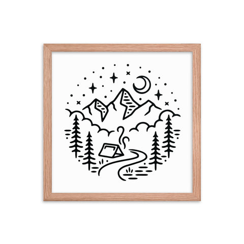 Mountain Camp Framed Poster