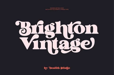 Brighton Vintage – 70s-Inspired Display Font with Bold Curves