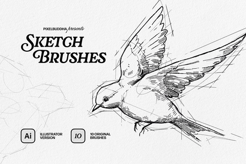 9 in 1 Illustrator Brushes Bundle - Pixel Surplus