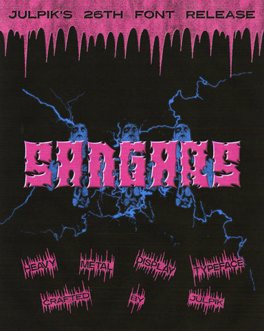 Sangars - Heavy Metal Display Typeface
