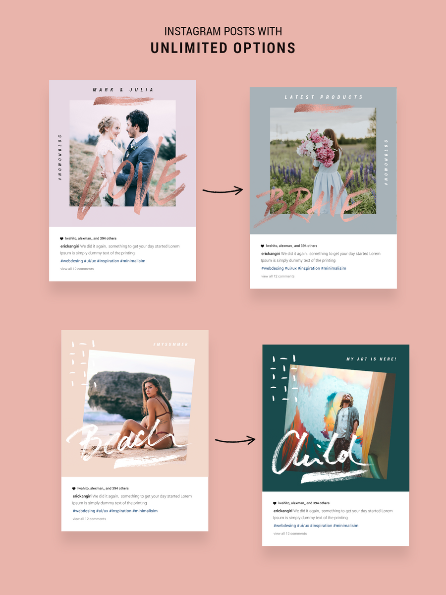Rose Gold ANIMATED Instagram Posts – Pixel Surplus